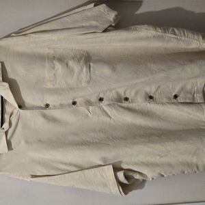 Men's Cream Button-Up Jacket